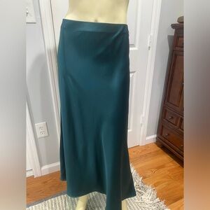 Rachel Zoe Elegant Teal Satin Skirt/ Size Large